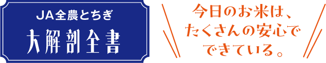 今日のお米はたくさんの安心でできている